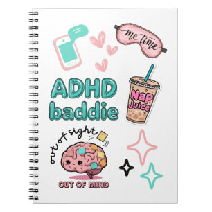 Cute ADHD Baddie Notebook 