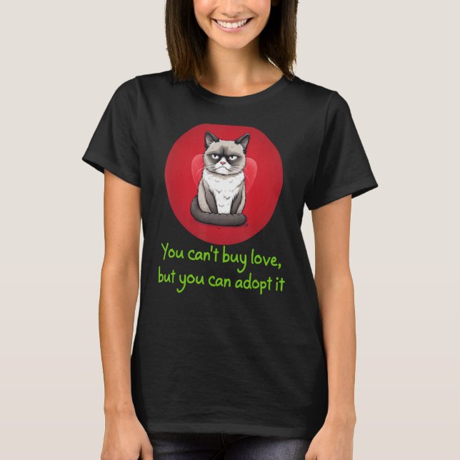 Cute adopt Cat, funny Cats Costume for Man and Wom T-Shirt (Front)
