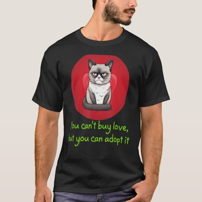 Cute adopt Cat, funny Cats Costume for Man and Wom T-Shirt (Front)
