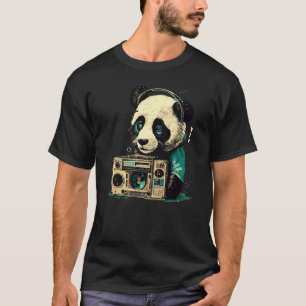 Cute Adorable Anthropomorphic Panda Boombox Family T-Shirt