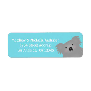 Cute Adorable Australian Cartoon Koala Bear Blue