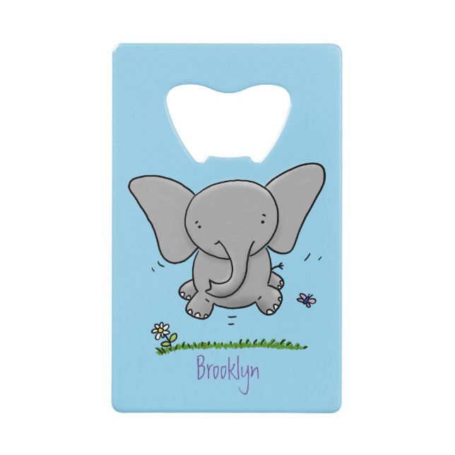 Cute adorable baby elephant cartoon illustration (Front)