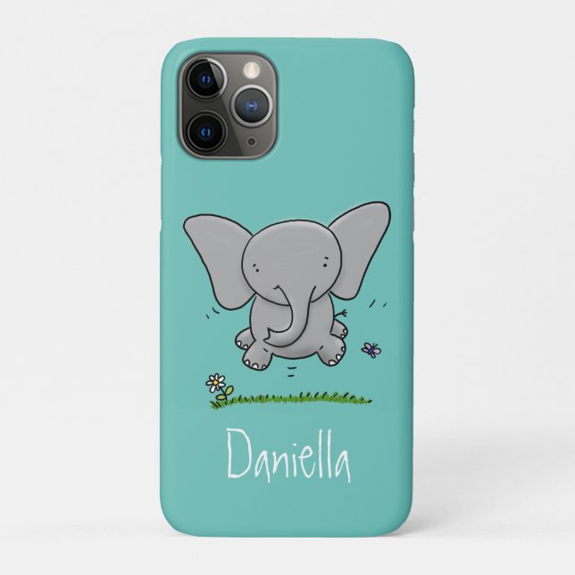 Cute adorable baby elephant cartoon illustration Case-Mate iPhone case (Back)