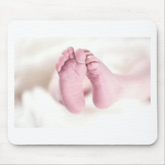 Cute Adorable Baby Shower Crib Nursery Footprints Mouse Mat