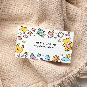 Cute Adorable Baby Toys Nanny Childcare Business Card