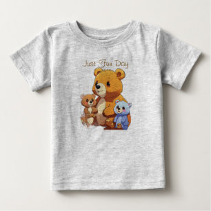 Cute Adorable Bears – Cartoon Sticker Style Baby T-Shirt