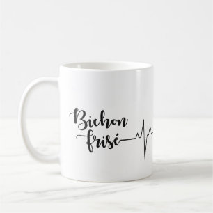 Cute Adorable Bichon Frisé Valentine's Heartbeat Coffee Mug