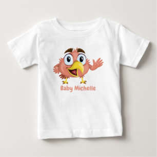 Cute Adorable Bird and Panda Cub Graphic Baby T-Shirt