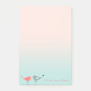 Cute  Adorable Birds In Love Post-it Notes