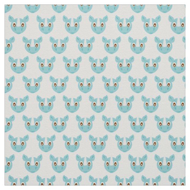Cute & Adorable Blue Rhino Fabric (Swatch)
