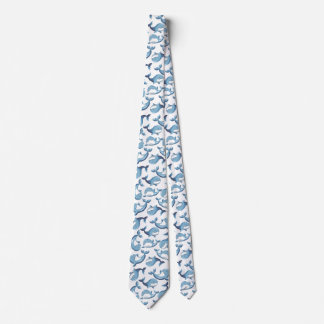 Cute Adorable Blue Whale in Ocean Marine Animal Tie