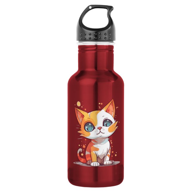 Cute Adorable Brown Cat-57667 532 Ml Water Bottle (Front)