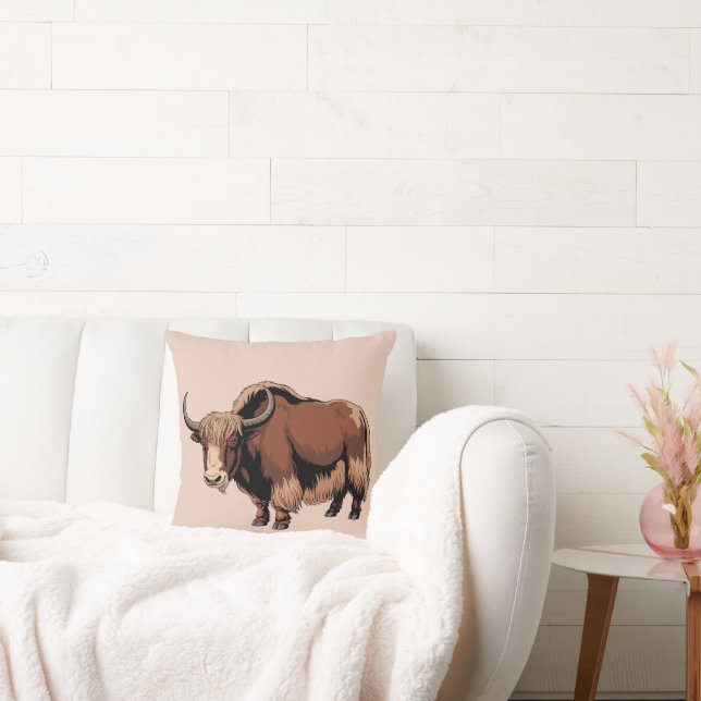 Cute & adorable brown Yak  Cushion (Couch)