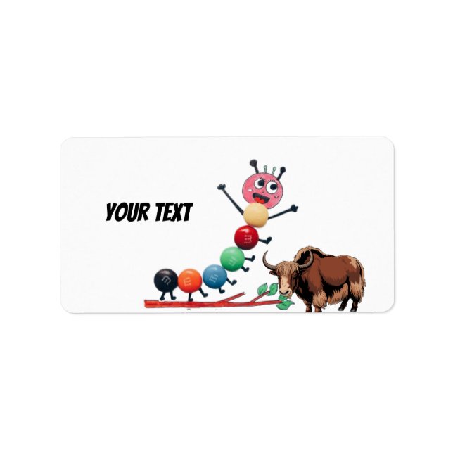 Cute & adorable brown Yak  Label (Front)