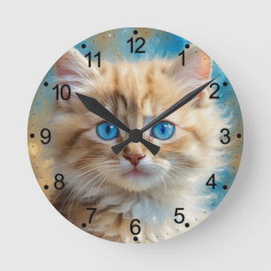 Cute Adorable Cat-37823 Round Clock