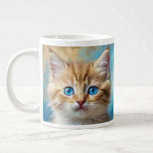 Cute Adorable Cat Portrait Large Coffee Mug