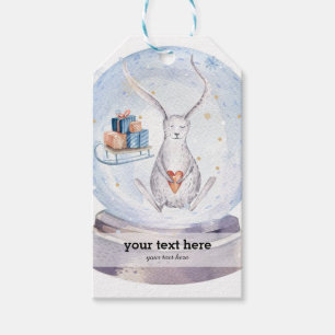 Cute adorable Christmas bunny Gift Tags