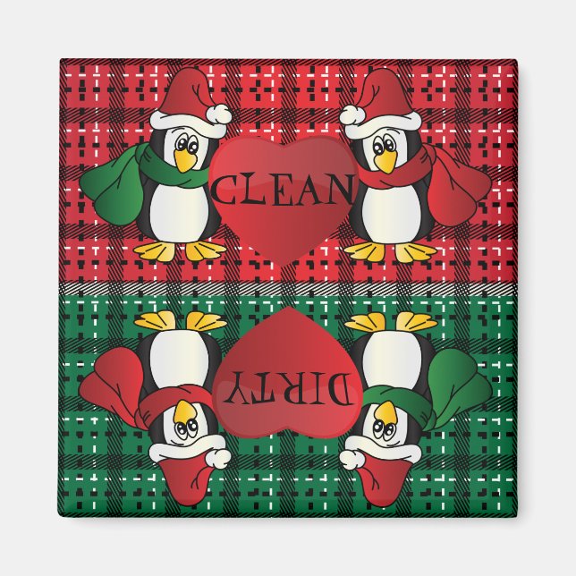 Cute Adorable Christmas Penguins Magnet (Front)
