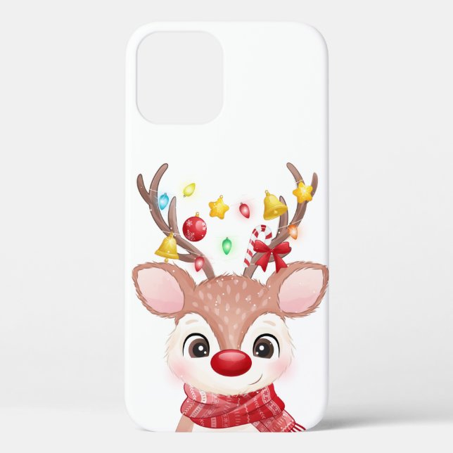 Cute Adorable Christmas Reindeer  Case-Mate iPhone Case (Back)