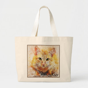Cute Adorable Close-up Cat Picture Large Tote Bag