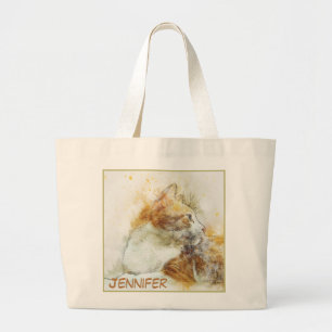 Cute Adorable Close-up Cat Picture Large Tote Bag