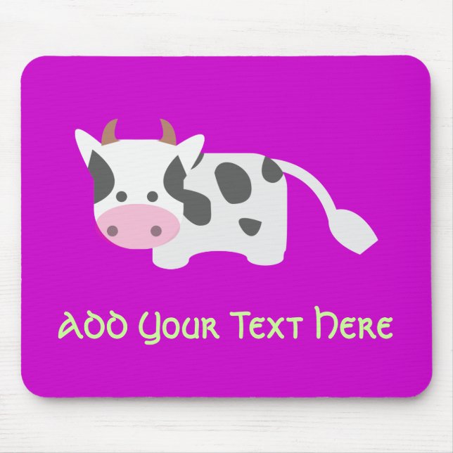 Cute & Adorable Cow Mouse Mat (Front)