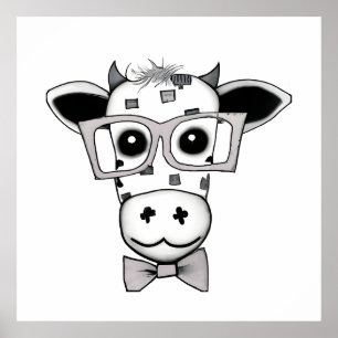Cute Adorable Cow Poster
