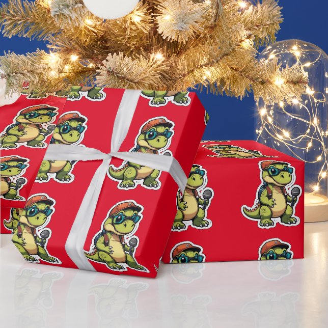 cute adorable dinasaur wrapping paper (Holidays)