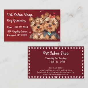 Cute Adorable Dogs Dog Groomer Pet Sitter Business Card