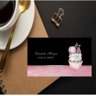 Cute Adorable  Elegant ,Macaron Cupcake Bakery Business Card