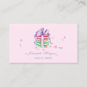 Cute Adorable  Elegant Macarons,Sweets Bakery Business Card