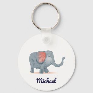 Cute Adorable Elephant personalised custom colour Key Ring