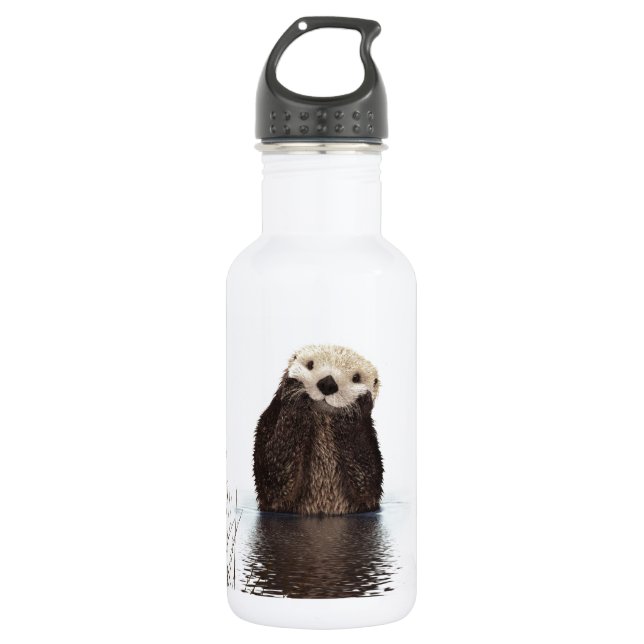 Cute Adorable Fluffy Otter Animal 532 Ml Water Bottle (Front)