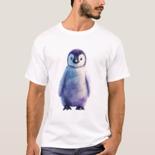 Cute Adorable Fluffy Purple Penguin Men T-Shirt