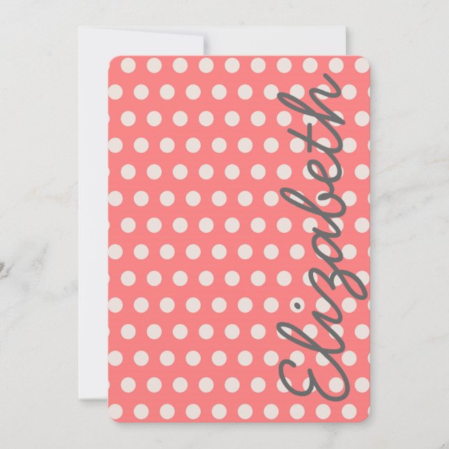 Cute adorable girly bubble gum pink  polka dots (Front)