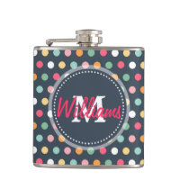 Cute adorable girly colourful  monogram polka dots