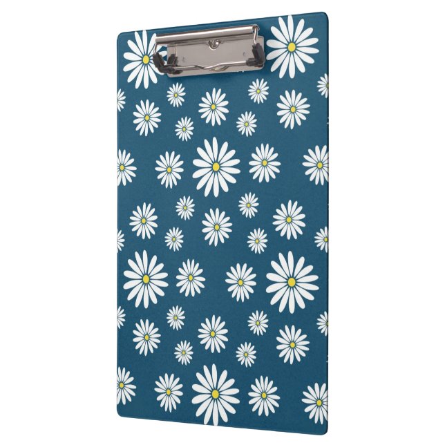 Cute adorable girly trendy spring daisies pattern clipboard (Left)