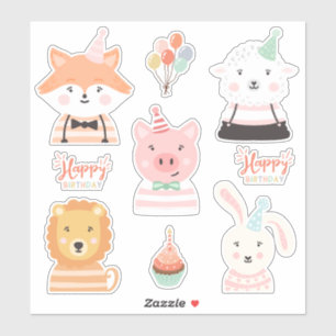 Cute Adorable Happy Birthday Party Animals