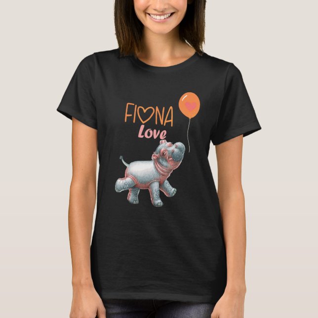 Cute Adorable Happy Hippo Cool Hippopotamus  Love T-Shirt (Front)
