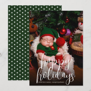 Cute  Adorable Happy Holidays Christmas Card