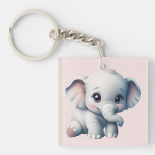 Cute Adorable Kawaii Baby Elephant Key Ring