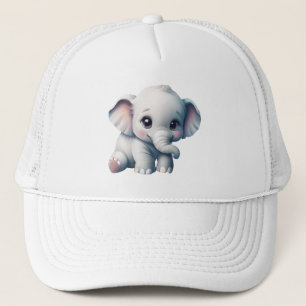 Cute Adorable Kawaii Baby Elephant  Trucker Hat
