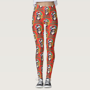 Cute Adorable Kawaii Chibi Bear-y Christmas Bear Leggings