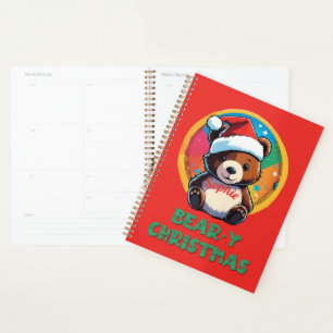 Cute Adorable Kawaii Chibi Bear-y Christmas Bear Planner