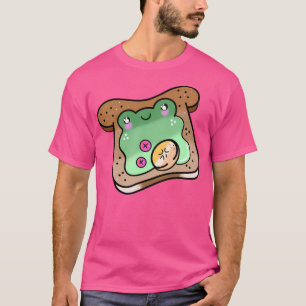 Cute Adorable Kawaii Froggy Bread Cartoon T-Shirt