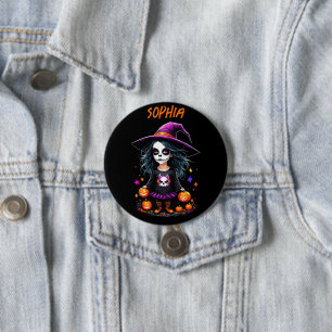 Cute Adorable Kawaii Halloween Witch 7.5 Cm Round Badge