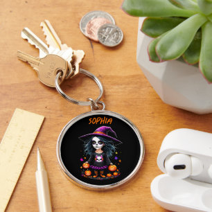 Cute Adorable Kawaii Halloween Witch Key Ring