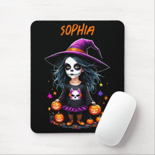 Cute Adorable Kawaii Halloween Witch Mouse Mat