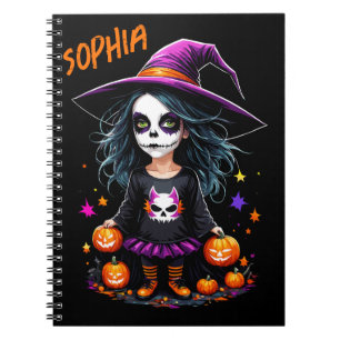 Cute Adorable Kawaii Halloween Witch Notebook