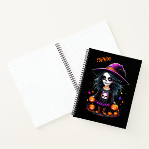 Cute Adorable Kawaii Halloween Witch Notebook